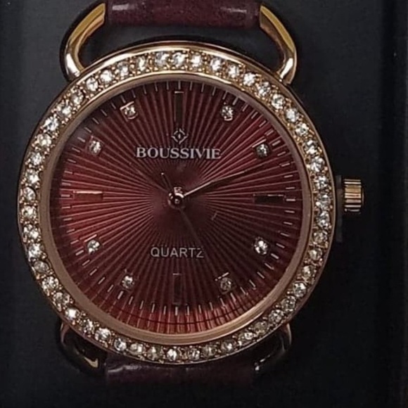 Boussivie Pretty Plum Faux Leather Quartz Watch - Picture 3 of 6